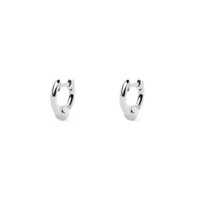 Dot XL Silver Hoop Earrings