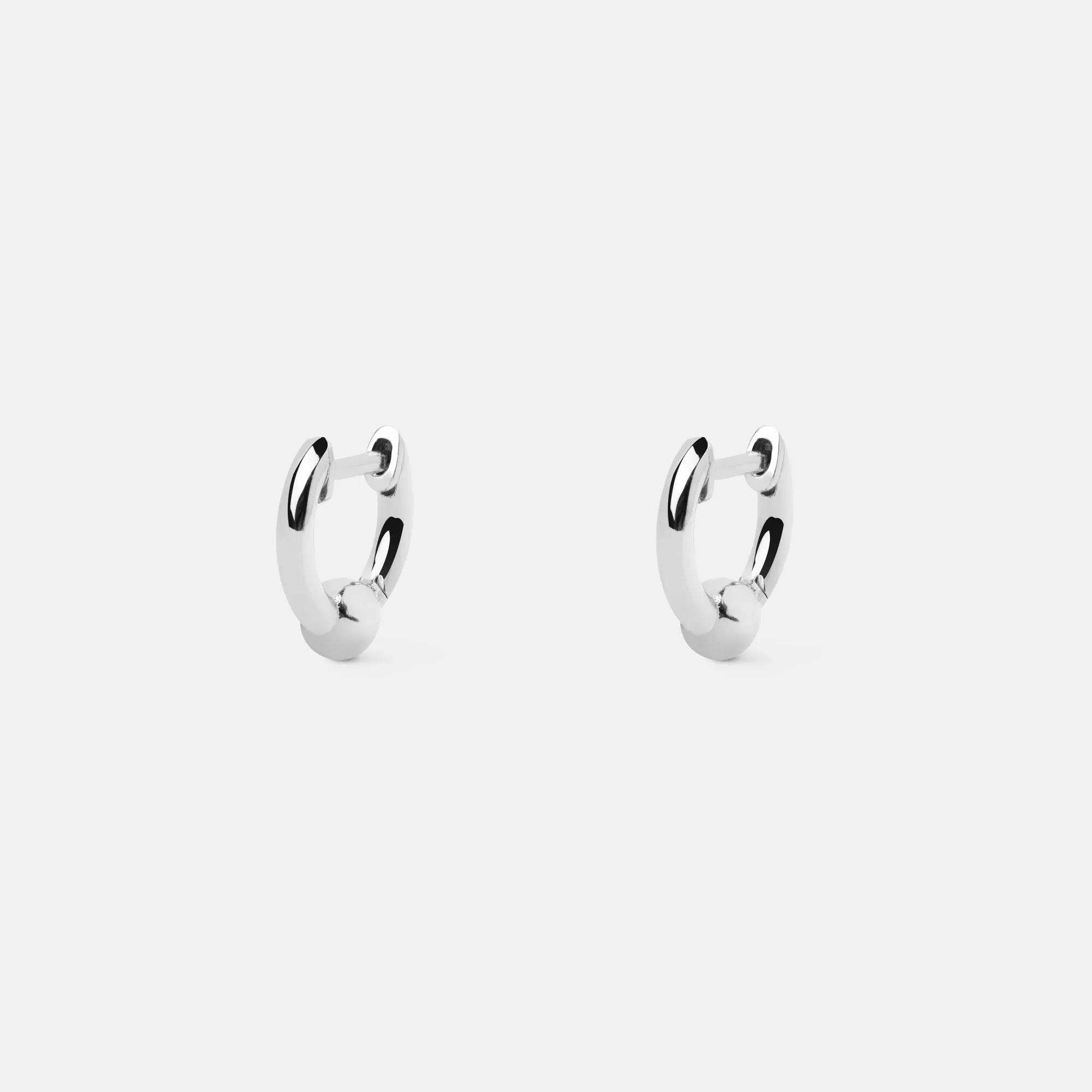 Dot XL Silver Hoop Earrings