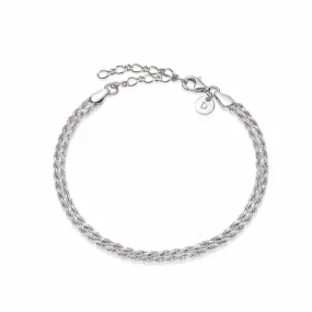 Double Rope Chain Bracelet Sterling Silver