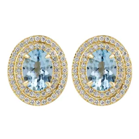 Earrings - Blue Topaz And Diamond (2389F)