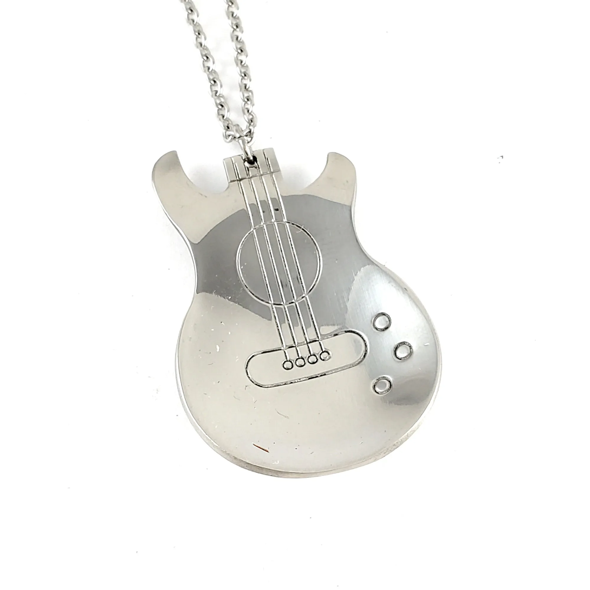 Electric Guitar Stainless Steel Spoon Necklace