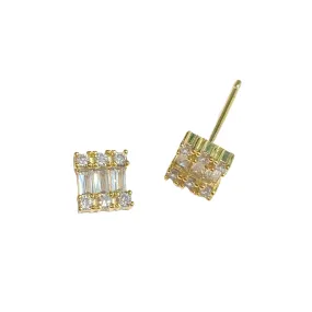 Geovana Baguette Square Studs