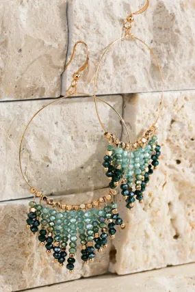 Glass Beaded Chandelier Earrings