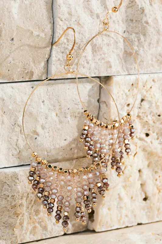 Glass Beaded Chandelier Earrings