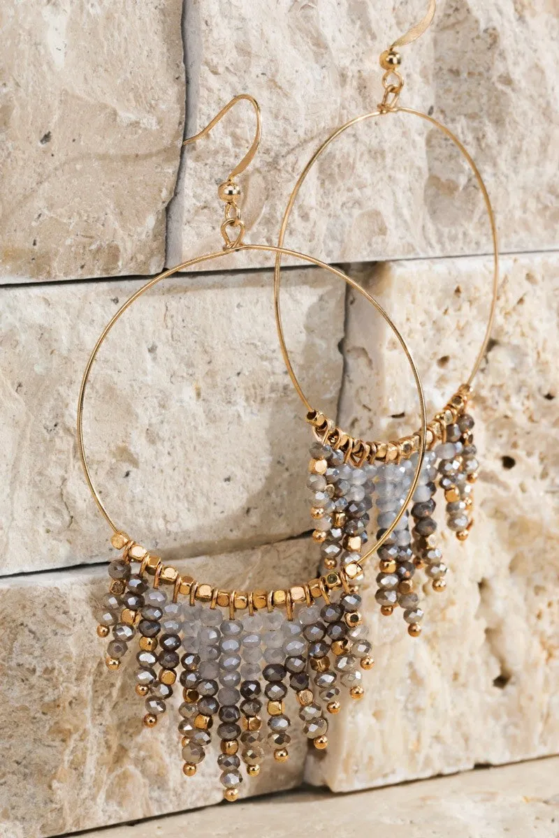 Glass Beaded Chandelier Earrings