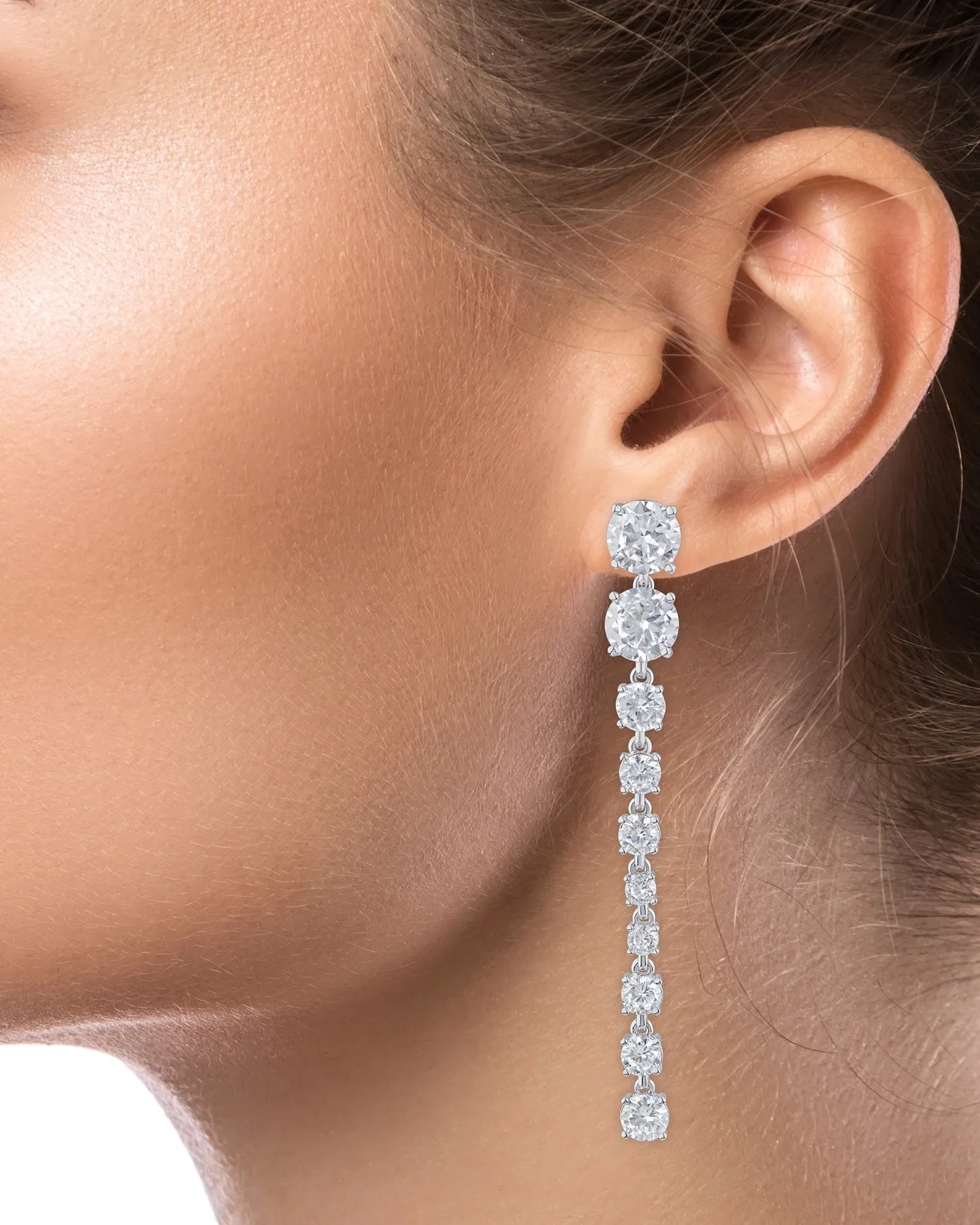 Graduated Round CZ Earrings