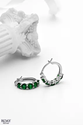 Green Zircons Hoop