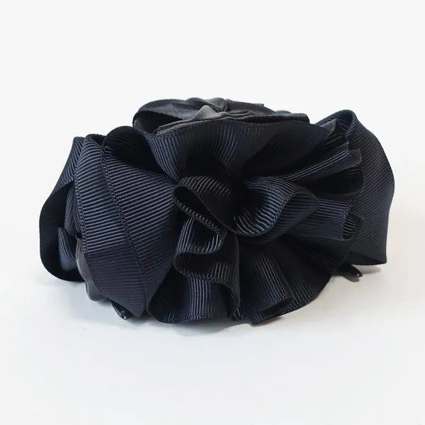 grosgrain bow hair claw, flower hair claw, handmade hair accessory for women