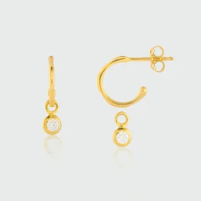 Hampton Moissanite & Gold Vermeil Interchangeable Gemstone Earrings