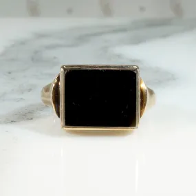 Handsome Onyx & 10k Gold Signet Ring