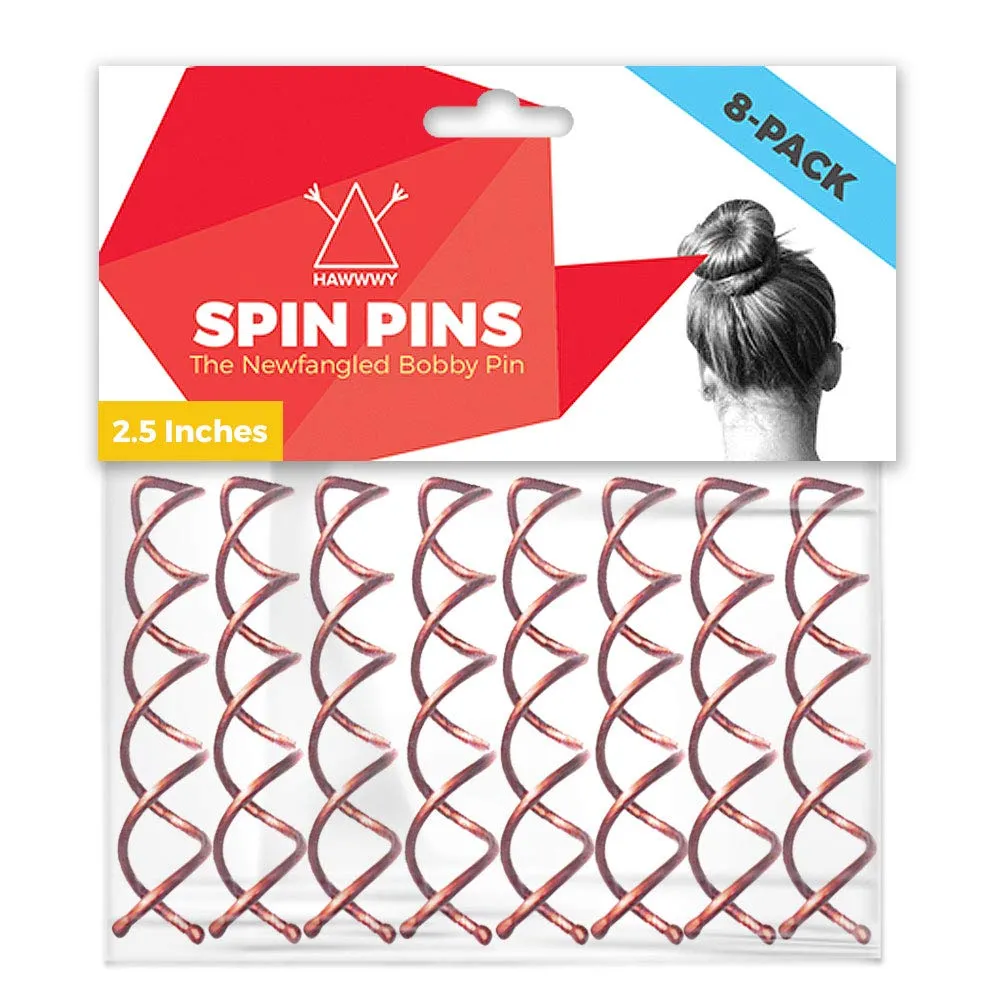 Hawwwy Spiral Bobby Pins Premium 8 Pack, Rose