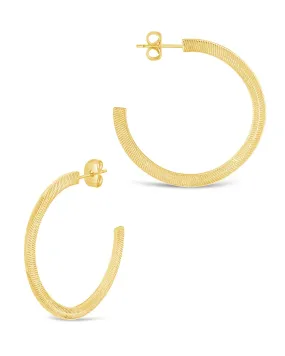 Herringbone Chain Hoop Earrings