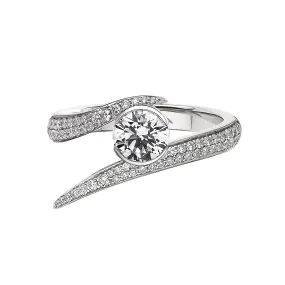 Interlocking Solitaire100 Engagement Ring - 18ct White Gold & 1.50ct Diamond