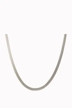 JM LONG SNAKE CHAIN NECKLACE | SILVER