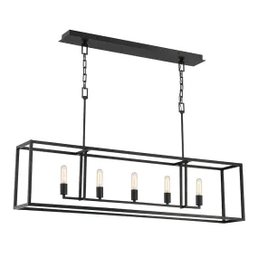 Jolie 5 Light Linear Pendant - Black