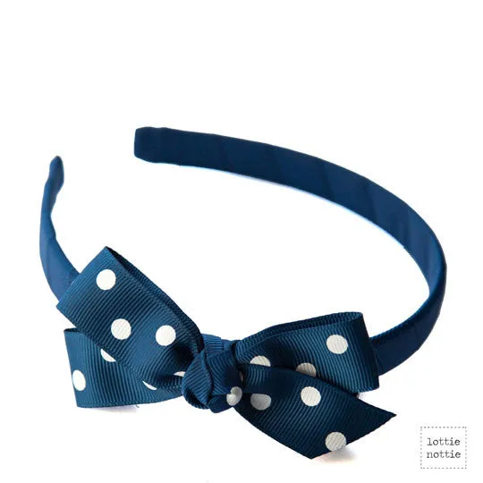 Lottie Nottie Alice Bands-Polka Dots, various colours