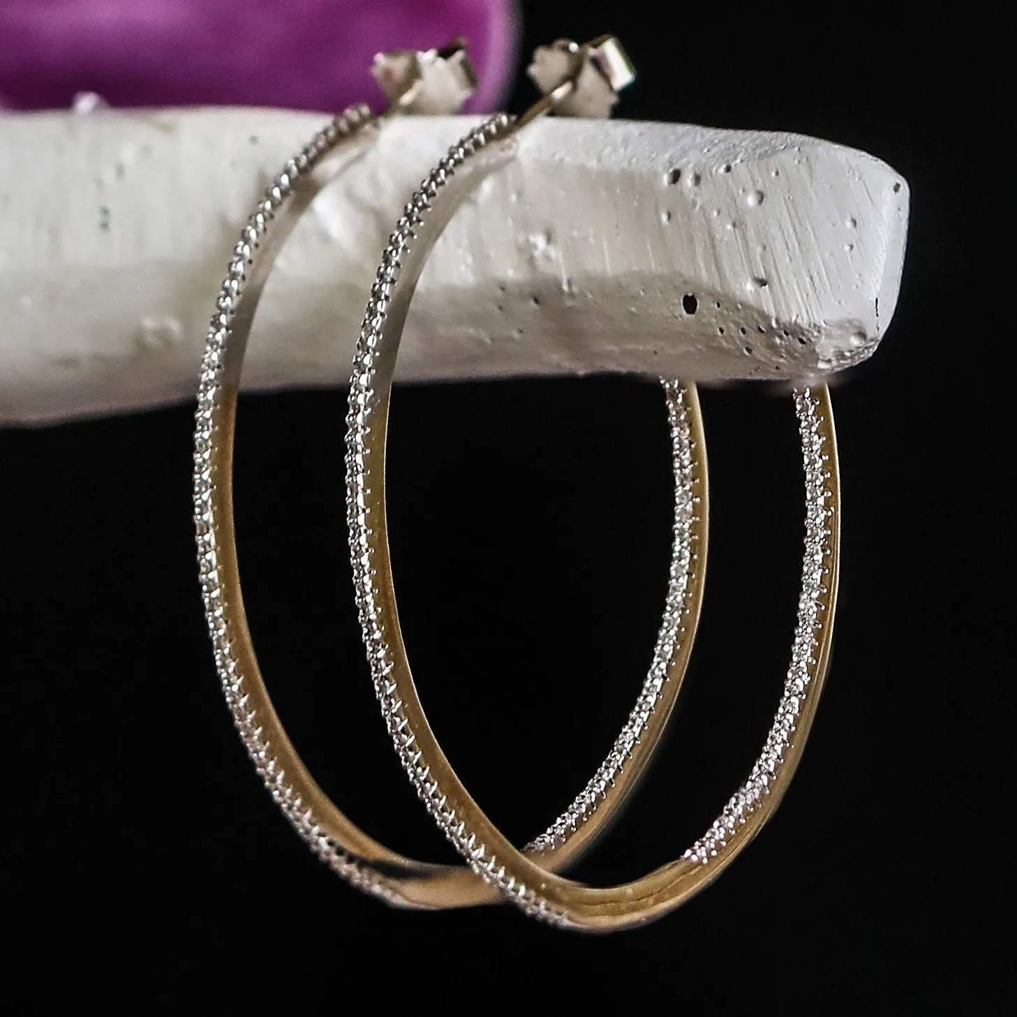 MARI HOOP EARRINGS - CZ