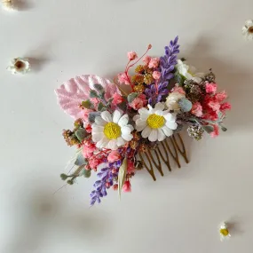 Meadow flower hair comb