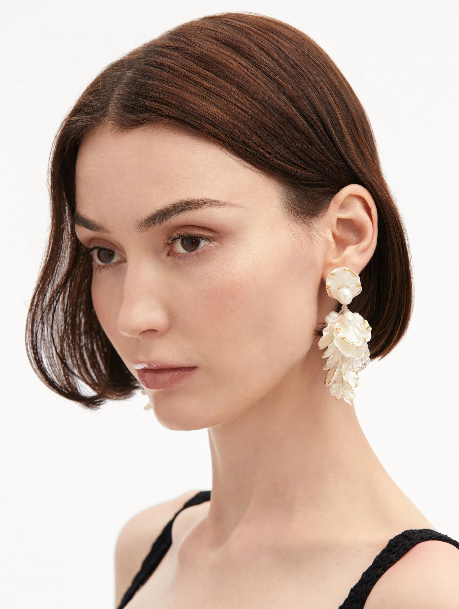 Mother of Pearl Flower Earrings