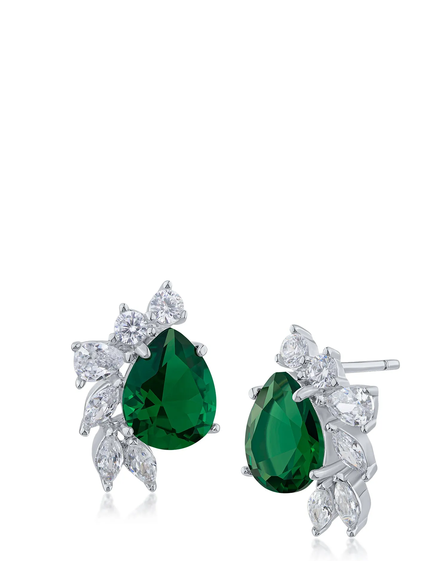 Multi Shape CZ Cluster Earrings