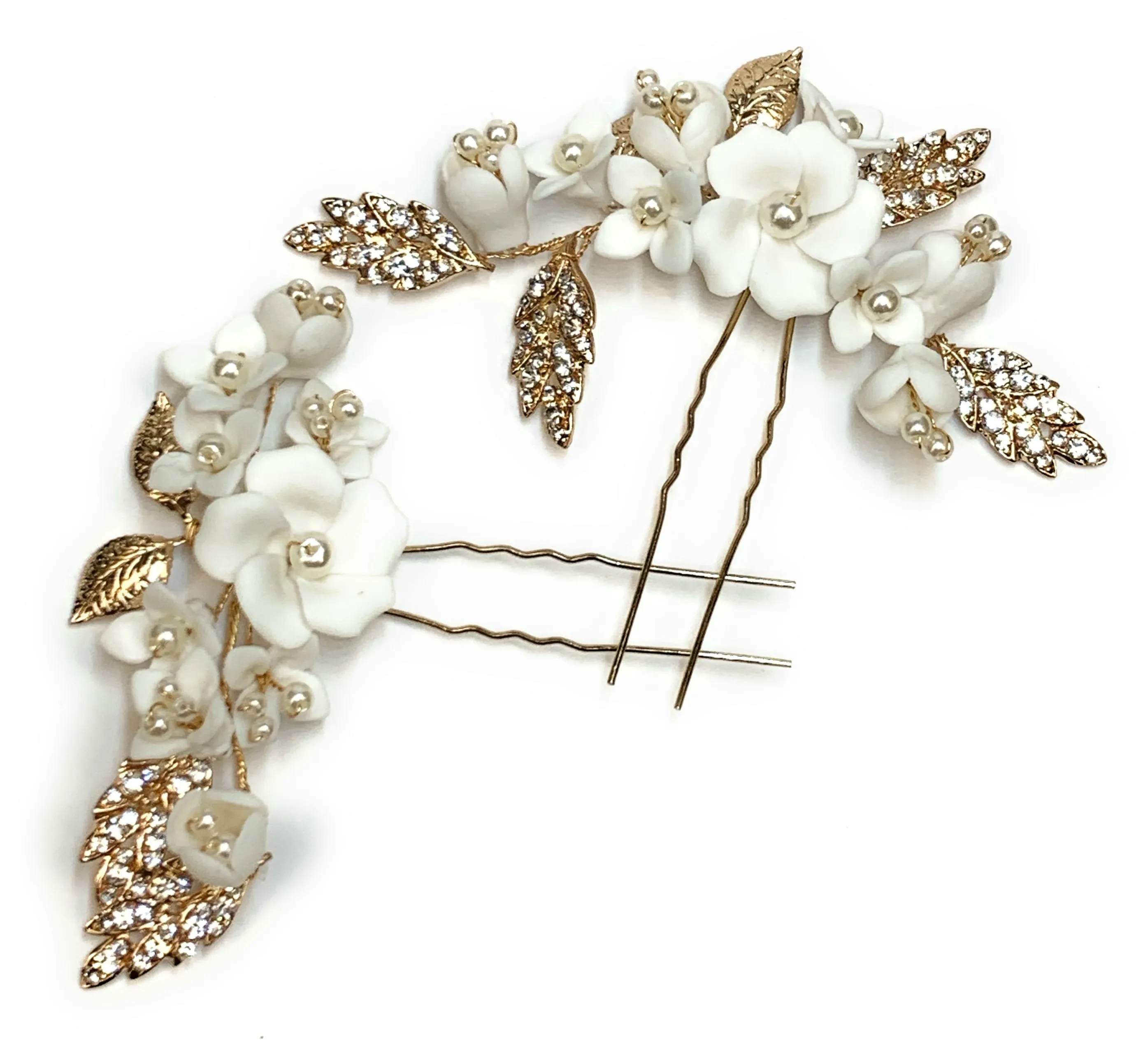 P195. white petite floral and cluster bead comb, hair piece for wedding bride or bridesmaids