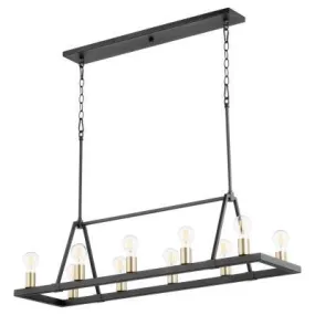 Paxton 10 Light Linear Chandelier - NR/AGB