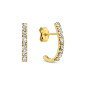 Rivoli Alizée 14 karat gold half hoop earrings with zirconia stone