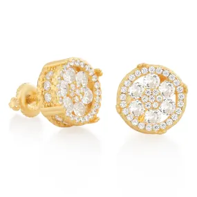 Round Cluster Stud Earrings