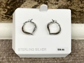 Sterling Silver Heart Shaped Hoop Earrings