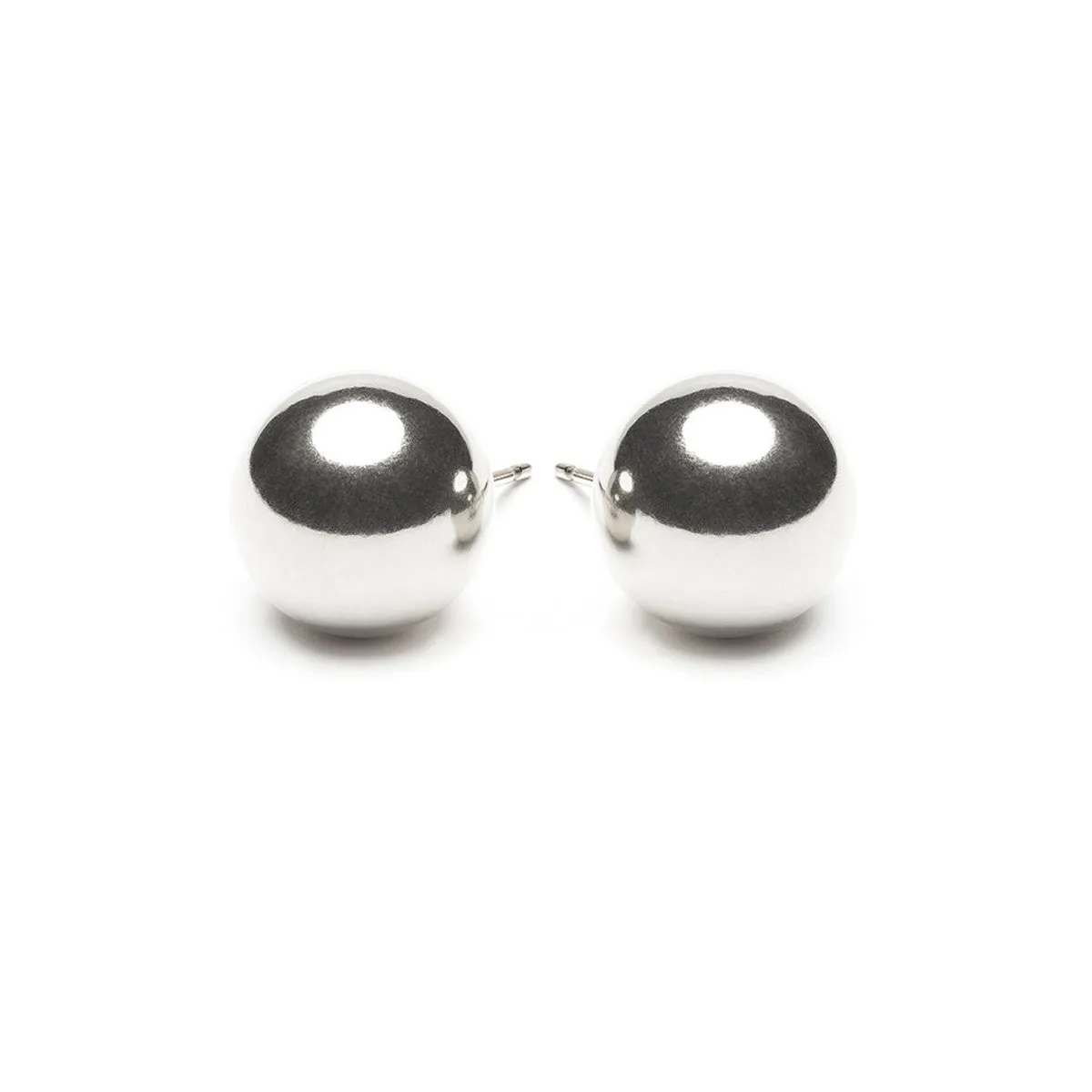 Sterling Silver Large Ball Stud Earrings