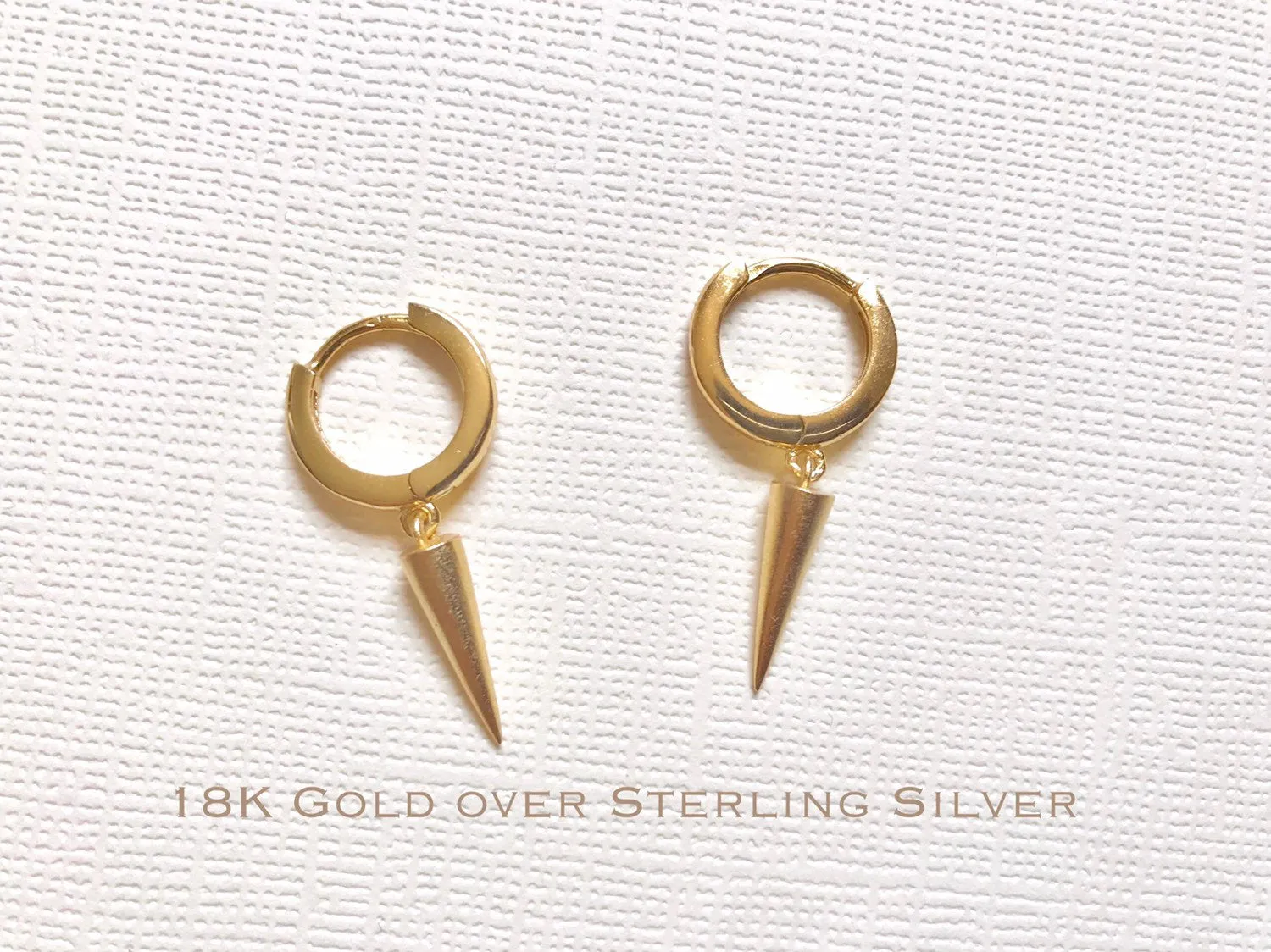 Sterling Silver spike earring, Spike hoop earrings