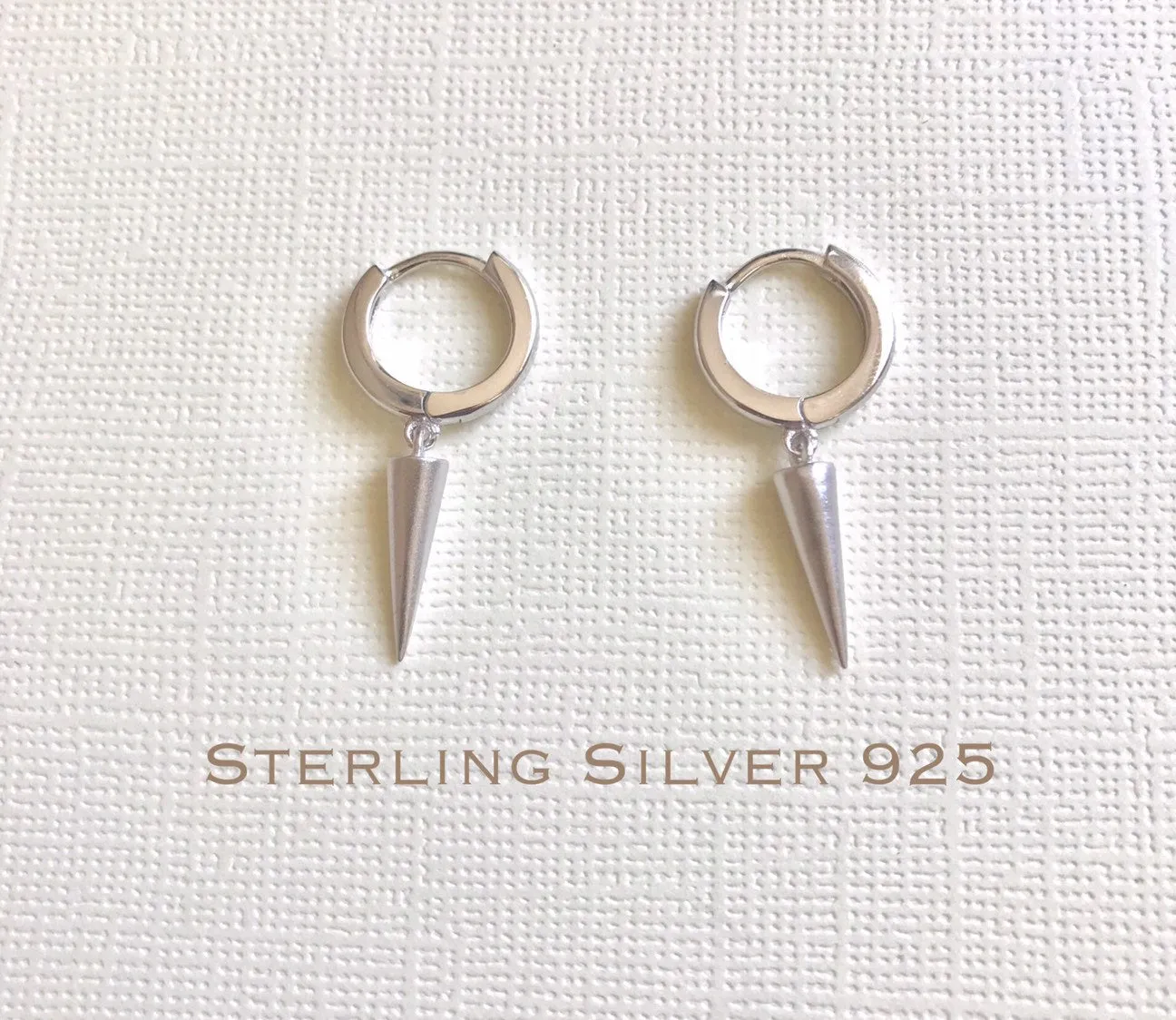 Sterling Silver spike earring, Spike hoop earrings