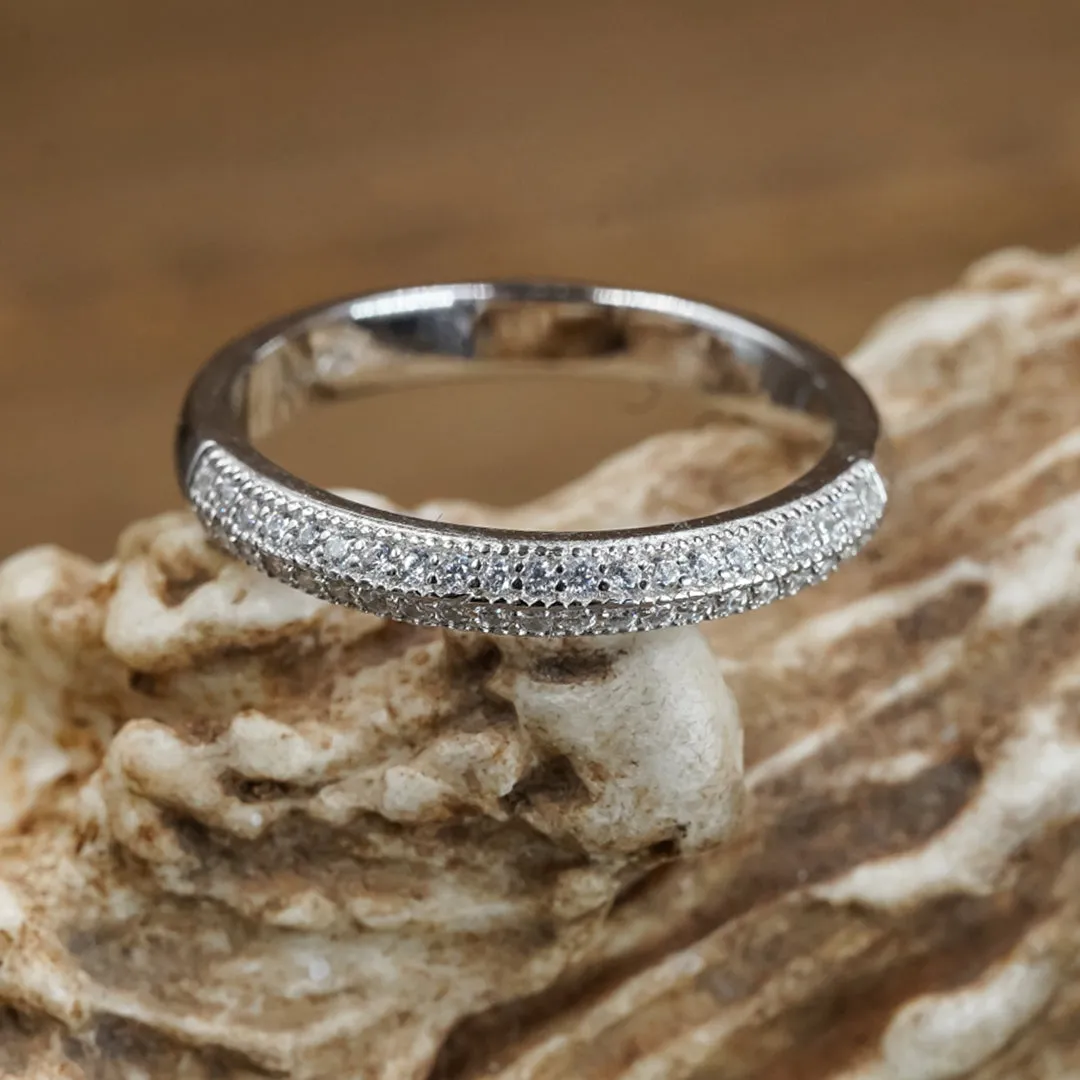 The Two Row CZ Stacking Ring