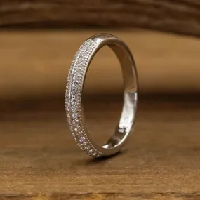 The Two Row CZ Stacking Ring