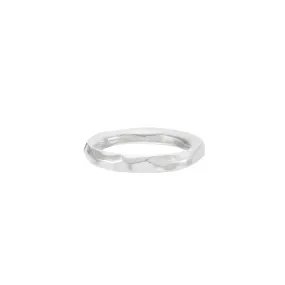 Thin Geometric Silver Band