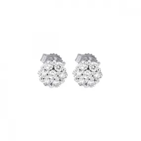 Timeless Round Cut Diamond Cluster Stud Earrings, 0.10 cttw