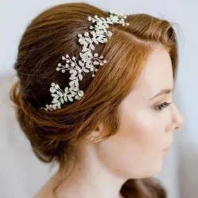 V119. boho wedding bridal rhinestone hair vine hairpiece hair band, Hair Vine.