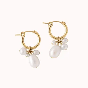 Verona Pearl Hoop Earrings