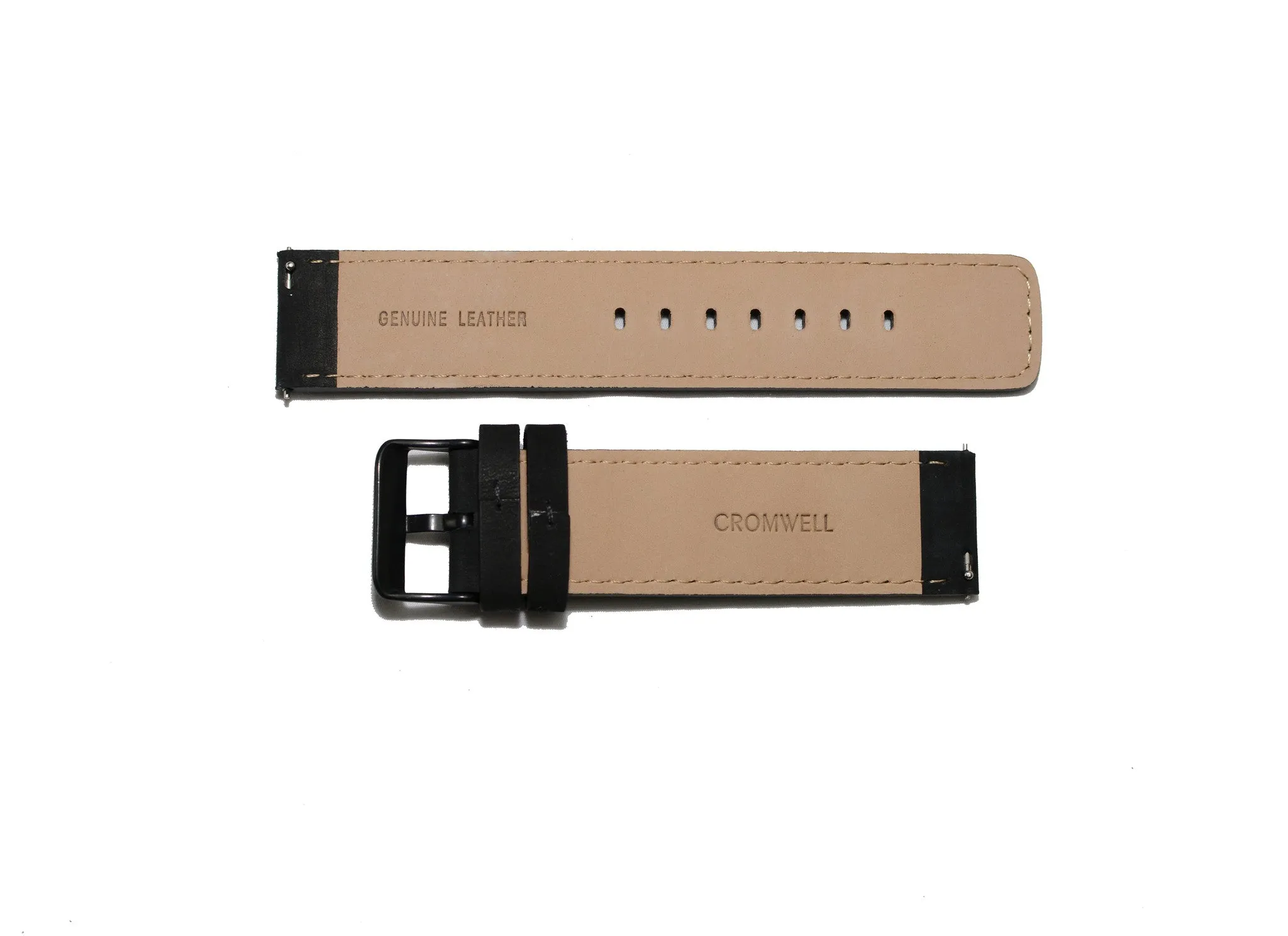 Watch Band- 22mm Matte Black w/black buckle (For 44mm and 48mm watch cases)